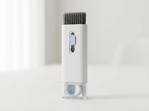 Outil multifonction ClairDesk debout, brosse et compartiment transparent